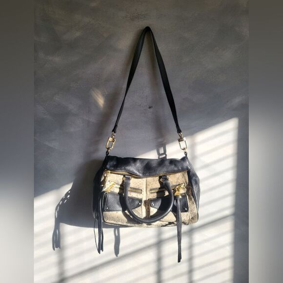 AIMEE KESTENBERG Python Snakeskin Prints Foldover Dual Pockets Shoulder Bag 12x9 - Picture 6 of 15